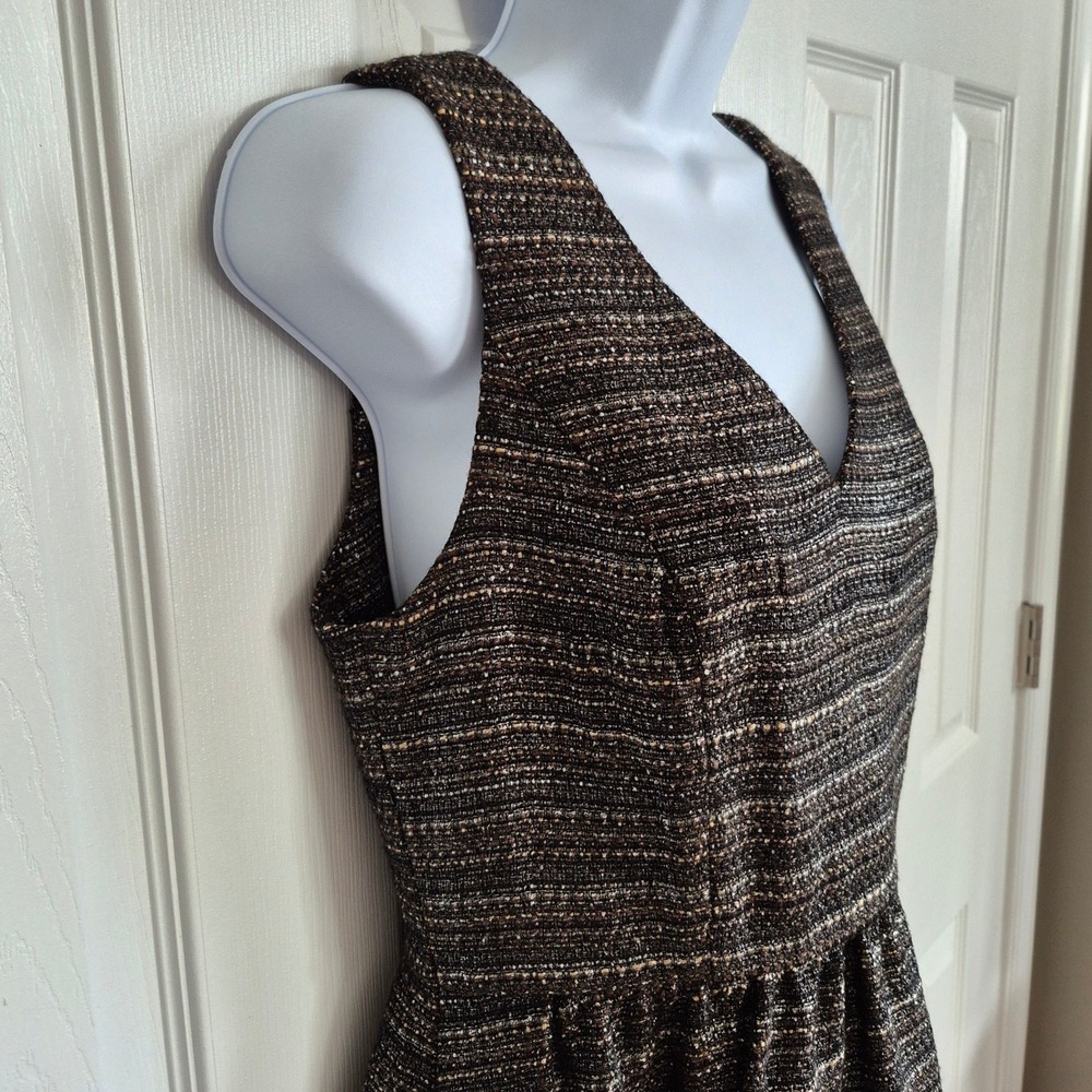 Anthropologie Moulinette Soeurs Glissade dress black metallic tweed size 6 - Picture 5 of 15
